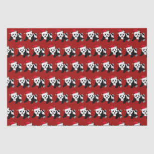 Red Christmas Panda Bear Cute Holiday Tissue Paper