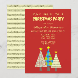Red Christmas Party Invitation