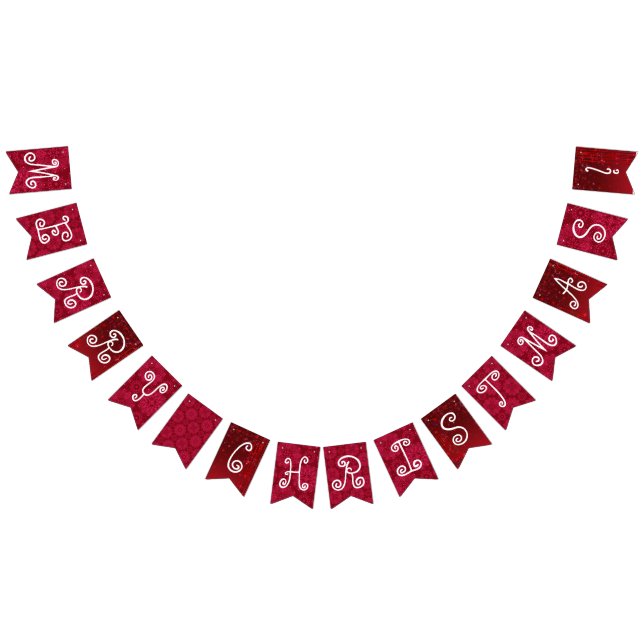 Red Christmas pattern Bunting (All)