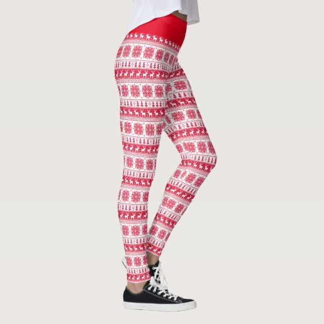 Red Christmas Pattern Leggings (Right)