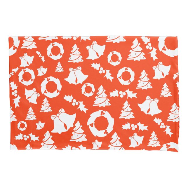 Red Christmas Pattern Pillowcase (Front)