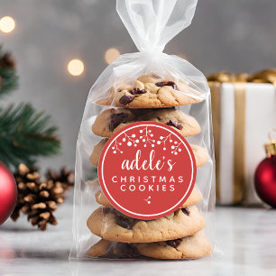 Red Christmas Personalised Classic Round Sticker
