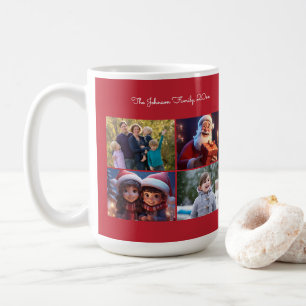 Red Christmas Photo Family Coffee Mug