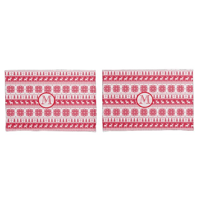 Red Christmas Pillowcase (Front-Set)