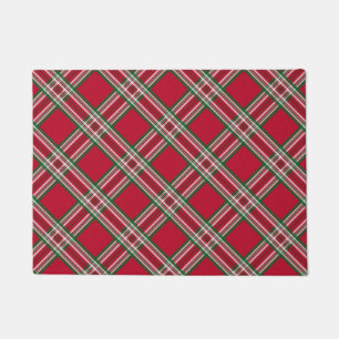 Red Christmas Plaid Doormat