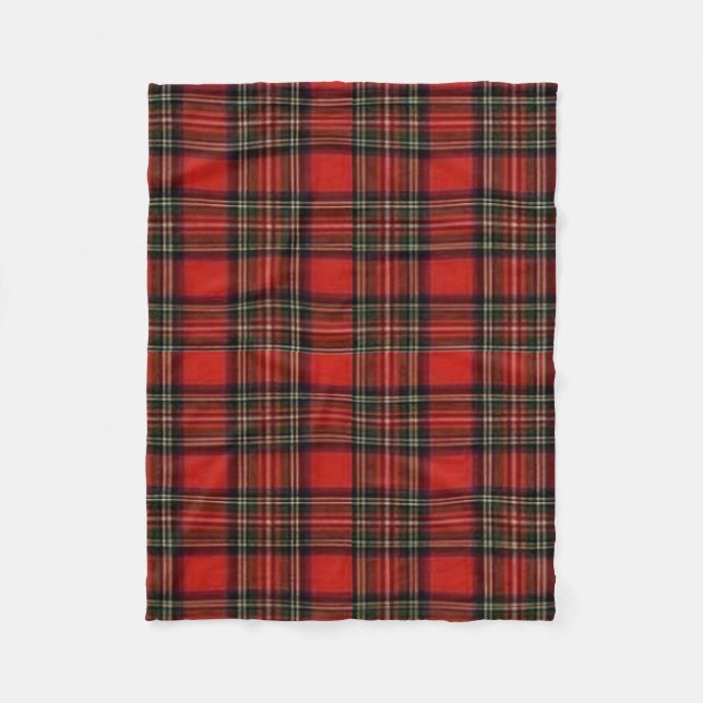 Red Christmas Plaid Pattern  Fleece Blanket (Front)