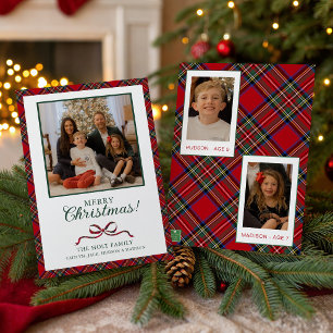 Red Christmas Plaid Photo Holiday Card