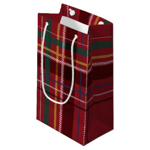 Red Christmas plaid simple classic holiday Small Gift Bag