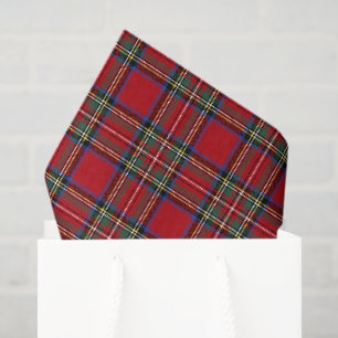 Red Christmas Plaid Tissue Paper