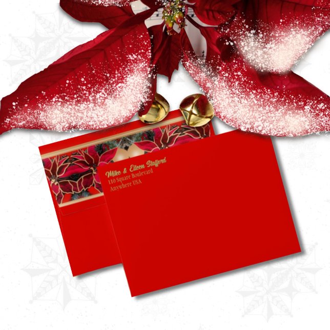 Red Christmas Poinsettia Envelope (Creator Uploaded)