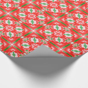 Red Christmas Quilt Wrapping Paper