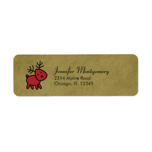 Red Christmas Reindeer Illustration