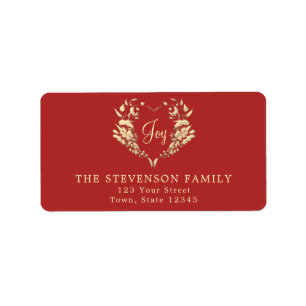 Red Christmas Return Address Label
