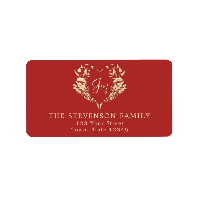 Red Christmas Return Address Label (Front)