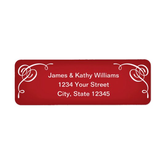 Red Christmas Return Address Label Stickers