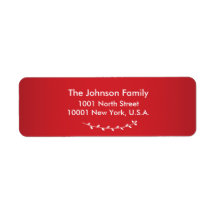 Red Christmas Return Address Labels