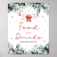Red Christmas Santa Baby Shower Food and Drinks