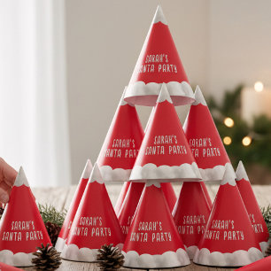Red Christmas Santa Claus Holiday Paper Party Hats