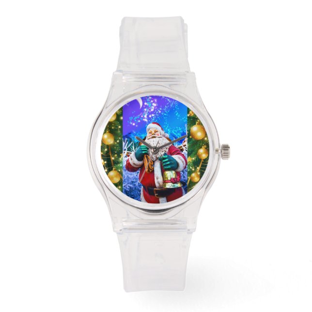 Red Christmas Santa Claus In Winter eWatch Watch (Front)
