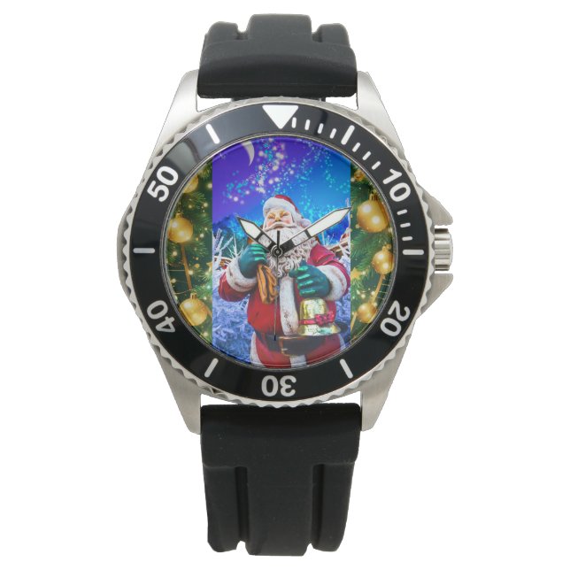 Red Christmas Santa Claus In Winter eWatch Watch (Front)