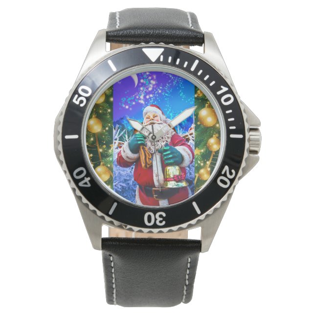 Red Christmas Santa Claus In Winter eWatch Watch (Front)