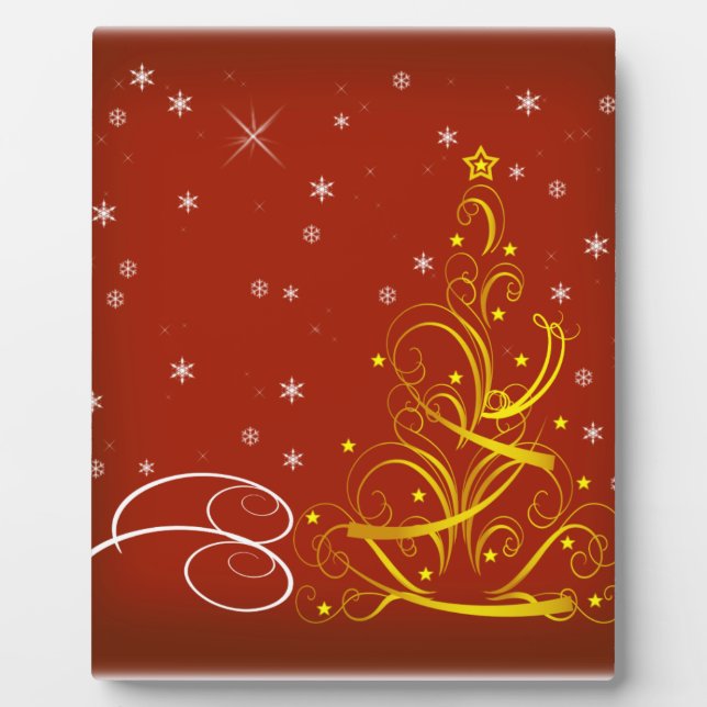 Red Christmas scene Plaque (Front)