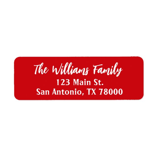 Red Christmas Script Return Address (Front)