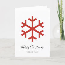 Red Christmas Snowflake Christmas Card