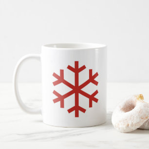 Red Christmas Snowflake Coffee Mug