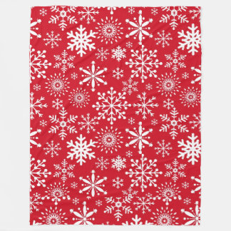 Red Christmas Snowflake Fleece Blanket