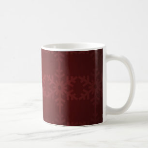 Red christmas snowflake pattern coffee mug