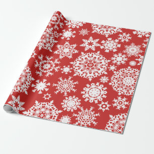 Red Christmas Snowflake Pattern wrapping paper