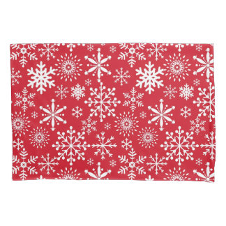 Red Christmas Snowflake Pillowcase