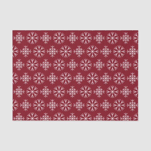 Red Christmas Snowflake  Tissue Paper (Front)