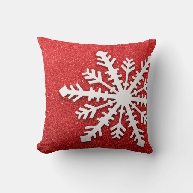 Red Christmas Sparkles Cushion (Front)