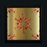 Red Christmas Stars on Gold Gift Box<br><div class="desc">An elegant Christmas pattern of red stars scattered over a gold background to add a festive and sophisticated touch to your Christmas this year.</div>