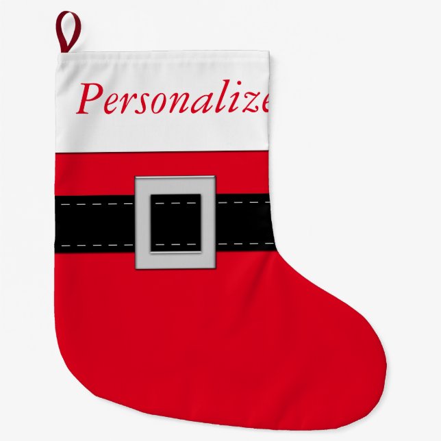 Red Christmas Stocking with Belt & Buckle (Front)
