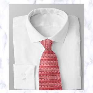 Red Christmas Sweater Neck Tie