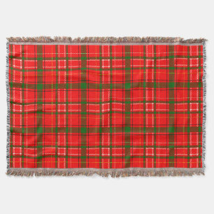 Red Christmas Tartan Plaid Pattern Design Throw Blanket