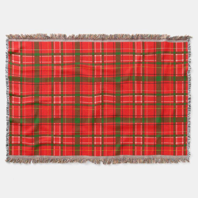 Red Christmas Tartan Plaid Pattern Design  Throw Blanket (Front)