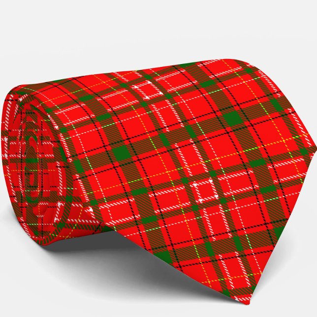 Red Christmas Tartan Plaid Pattern Design  Tie (Creator Uploaded)