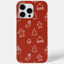 Red Christmas texture with festive elements