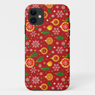 Red Christmas-themed pattern iPhone 11 Case