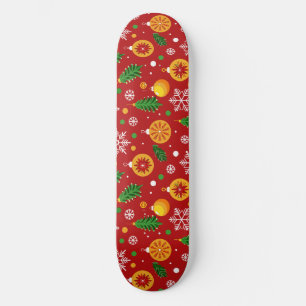Red Christmas-themed pattern Skateboard