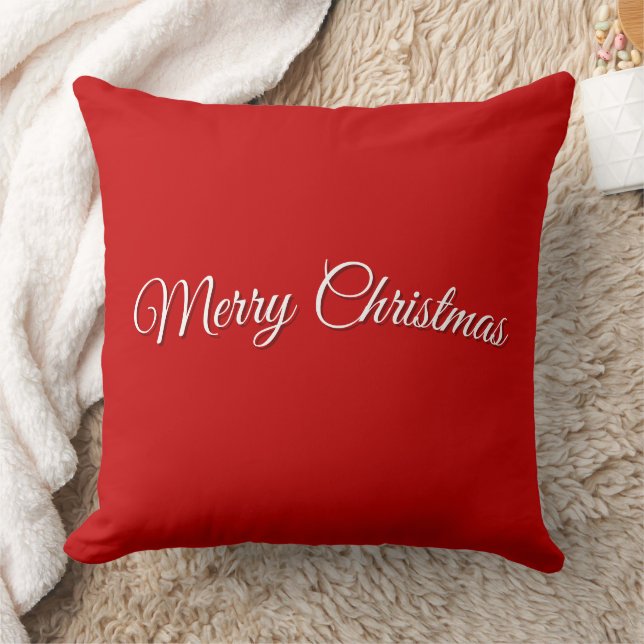 Red Christmas Throw Pillow (Blanket)