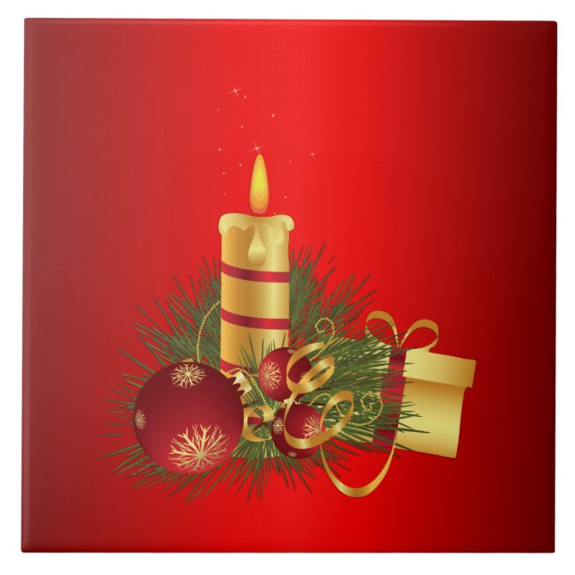 Red Christmas Tile (Front)
