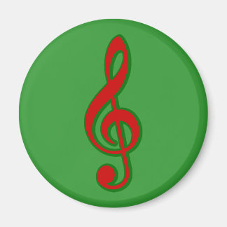 Red Christmas Treble Clef Magnet
