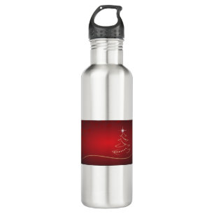 Red Christmas Tree Christmas Merry Christmas 710 Ml Water Bottle