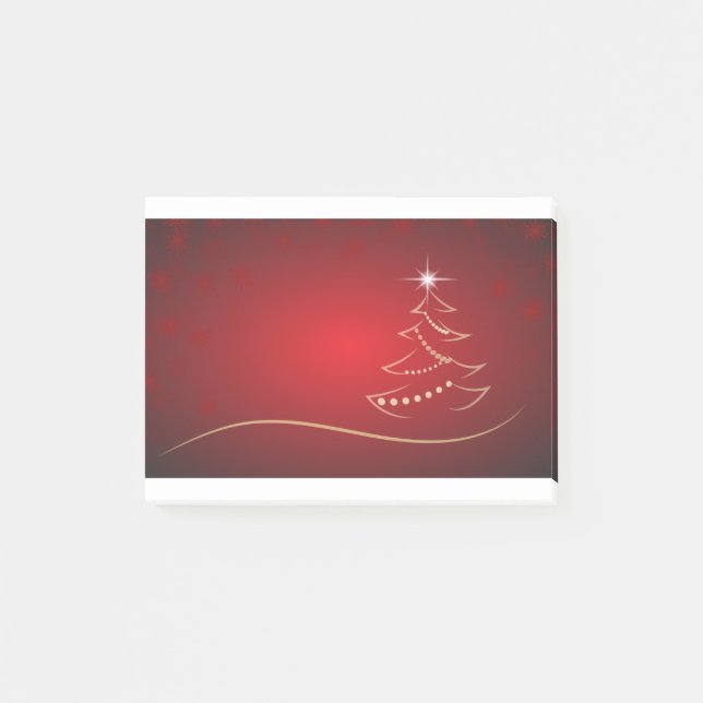 Red Christmas Tree Christmas Merry Christmas Post-it Notes (Front)