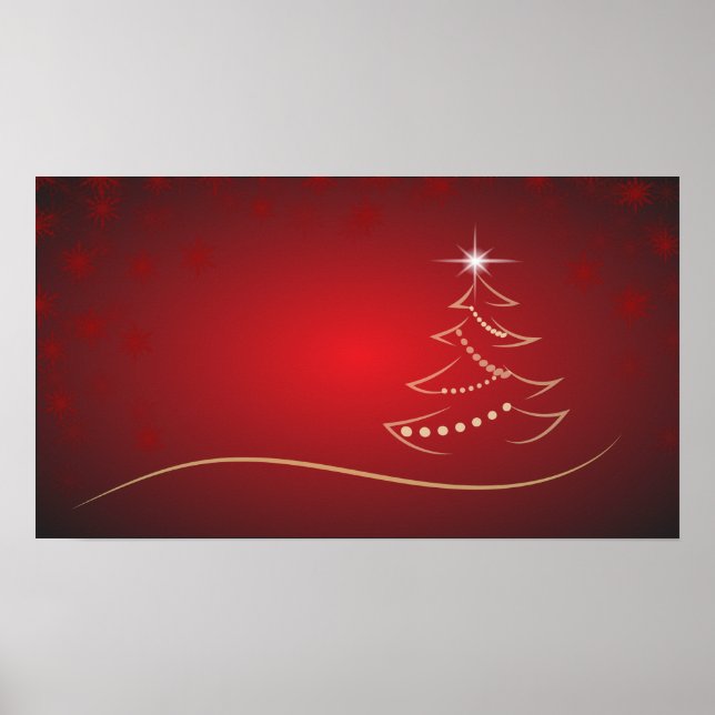 red christmas tree christmas poster (Front)